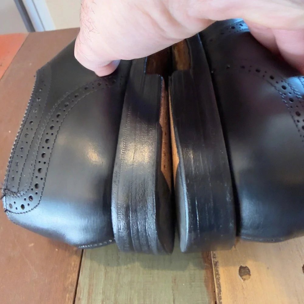 Trickers Whitman Black Leather Wingtip Brogue Derby Shoes Mens 10.5 Made in‎ UK
